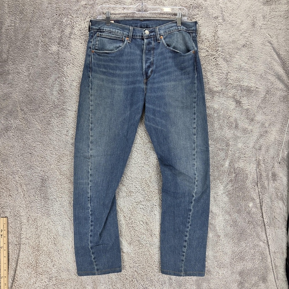 Levis Engineered Jeans Mens Blue Twisted Button Fly Red Patch Fits 32x30